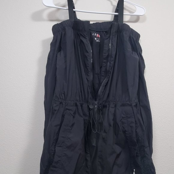 Air Jordan Off-Shoulder Utility Jacket Waist Long Sleeves Black - Picture 2 of 16